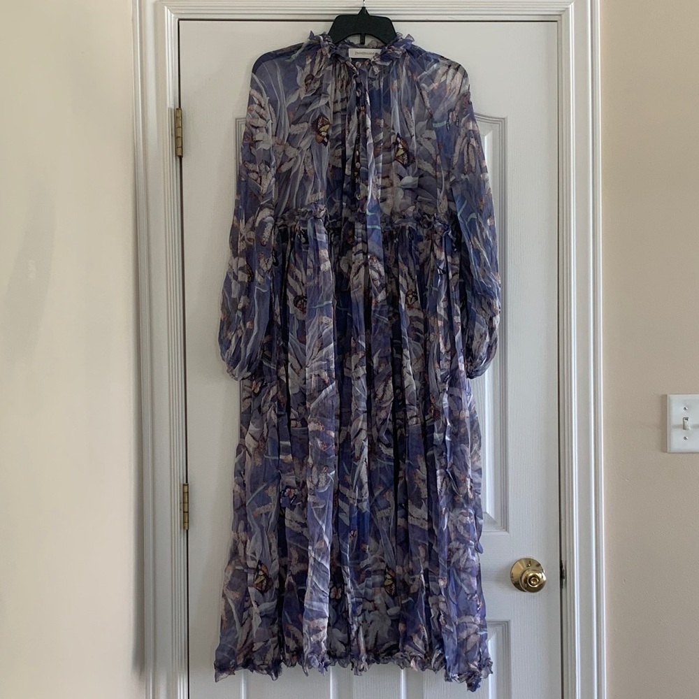 Zimmermann Lavender Floral Midi Dress - Picture 7 of 10